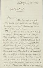 Brunot Shares Plans for Pratt's Visit to Pittsburgh, 1883