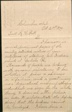 Burgess Asks Pratt About Teaching Position, 1879
