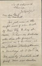 Burgess Informs Pratt of Death of Ely, 1914