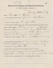 Minnie Kennedy Student File 