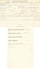 Mary Cook (Ovwari) Student File [entered 1901]