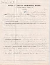 Jennie Standingbear Student File