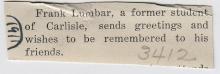 Frank Lumbar Student File