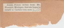 Jennie Francis Peters Student File