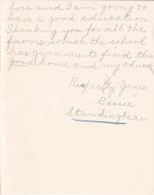 Bessie Standing Bear Student File