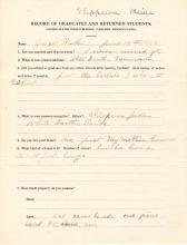 Joseph Walker Student File