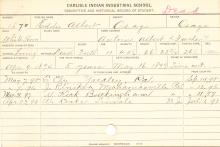 Eddie Albert Student Information Cards