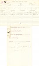 George Baker Student Information Card