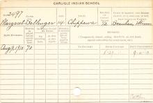 Margaret Bellanger Student Information Card