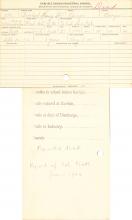 Henry W. Beecher (Wah tah ho tsa) Student Information Card