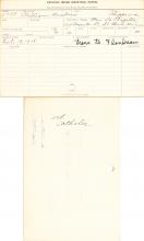 William Brisbois Student Information Cards