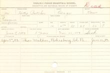 Hettie Butcher Student Information Card