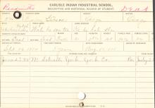 Embry Gibson (Wah he son tsa) Student Information Cards