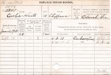 Cecelia Harto Student Information Card
