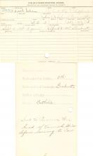 Sarah Isham Student Information Card