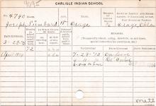 Joseph Lombard Student Information Card