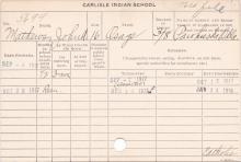 John Mathews Student Information Card