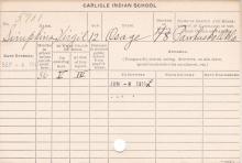 Virgil Simpkins Student Information Card