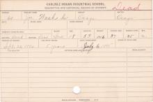 Joe Washehe Student Information Card