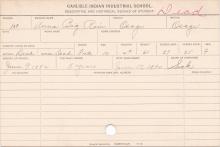 Anna Big Rain Student Information Card