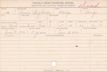 Bessie Big Soldier Student Information Card