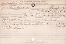 George Gardner Student Information Cards