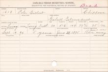 Peter Gilbert Student Information Card