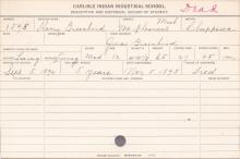 Henry Greenbird Student Information Card