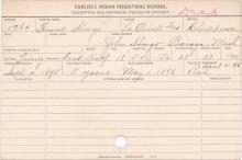 Frank Hugo Student Information Card