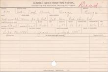 Helen Little Buck (Hum-pa-te-kah) Student Information Card
