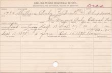 William Ruby Student Information Card
