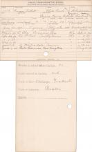 Eugene Tibbetts Student Information Card