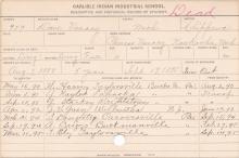 Dave Vanacy Student Information Card