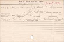 Frank Vasseur Student Information Card