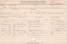 Martha Wahmegance Student Information Card