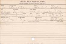 Edward Wilson (Gagwaian) Student Information Card