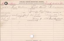 Fred Ayer Wilson Student Information Cards