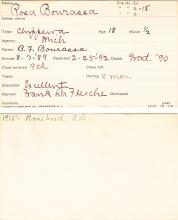 Rosa Bourassa Student Information Card