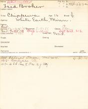 Fred Broker Student Information Card