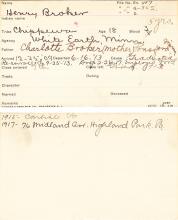 Henry Broker Student Information Card