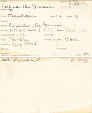 Alfred DeGrasse Student Information Card