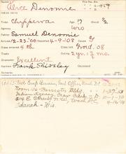 Alice Denomie Student Information Card