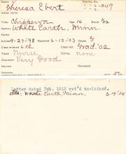 Theresa Ebert Student Information Card