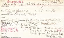 Arnold S. Holliday Student Information Card