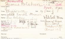 James Holstein Student Information Card