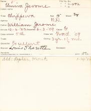 Elmira Jerome Student Information Card