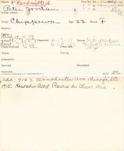 Peter J. Jordan Student Information Card