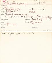 John Limeaux Student Information Card