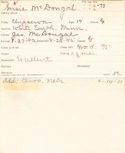 Susie McDougal Student Information Card