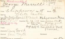 George Merrill Student Information Card